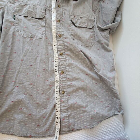 G.H. Bass & Co. Men's Printed Fishing Shirt Short Sleeve Size XL Grey - Picture 11 of 16